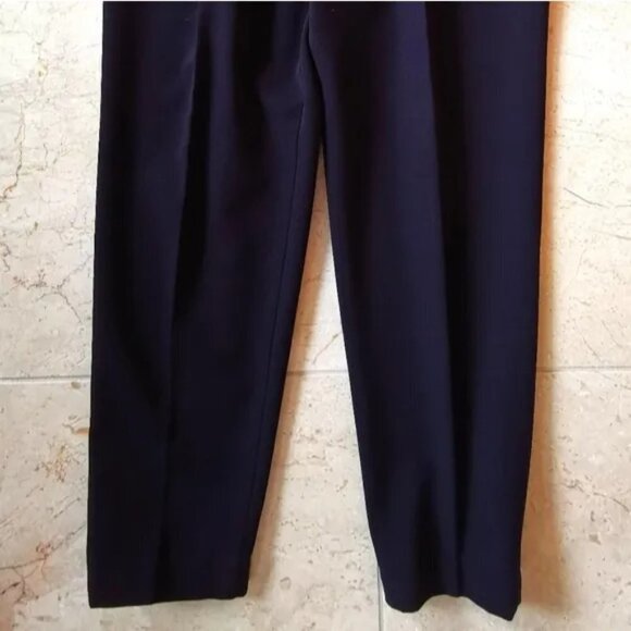 VINTAGE Y2K  stretch high waisted ankle crop wool pants blue - Picture 3 of 7